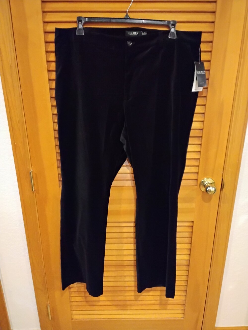 NWT Lauren Ralph Lauren 18W Black Velvet Flare Dress Pants*